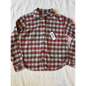 Alpine Design Women's Red and‎ White Plaid Shirt Size XS #644
